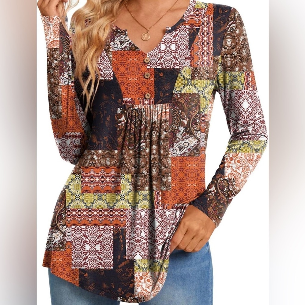 Patchwork Long Sleeve Top